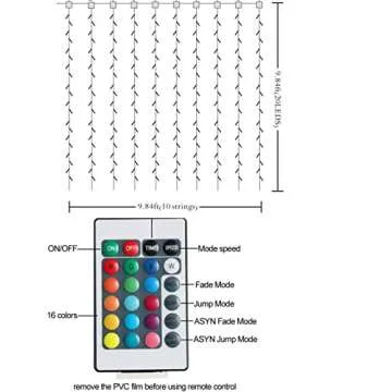 Elnsivo 300LED Curtain String Light 16Color Changing Curtain Lights Romote Control USB Plug Background Colorful Lights 9.89.8ft for Wedding Party Bedroom Wall Drop Decoration(RGB Window Lights