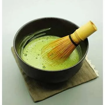 Matcha Whisk Set まっちゃ 抹茶 - Brush + Ceramic Bowl + Scoop/八十本立 Japanese Green Tea Bamboo Preparing Tool 3 Piece Set