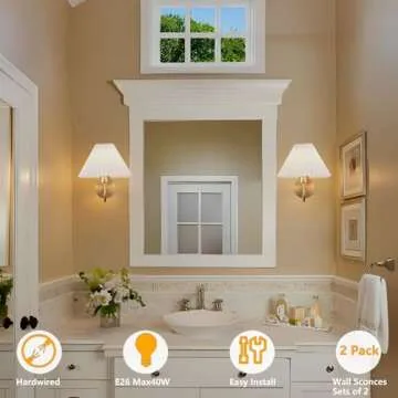 IBalody Gold Wall Sconces Eye Protection Lighting Set