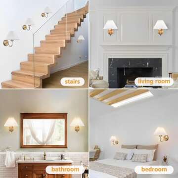 IBalody Gold Wall Sconces Eye Protection Lighting Set