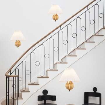 IBalody Gold Wall Sconces Eye Protection Lighting Set