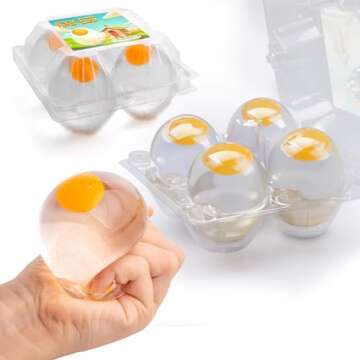 Namre' Funky Egg Splat Ball Squishy Toys | 4 Pack | Stress Relief Eggs Yolk Balls Squishies Fun Toy ...