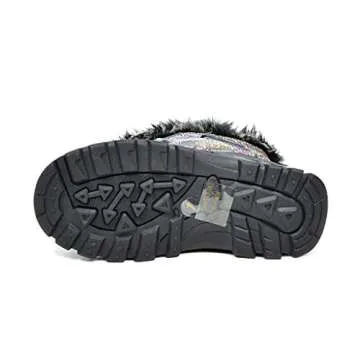 DREAM PAIRS Boys Girls Snow Boots Water-Resistant Outdoor Warm Cozy Anti-Slip Mid Calf Faux Fur Lining Insulated Winter Shoes for Little/Big Kids,Size 12 Little Kid,Black,KSNOW