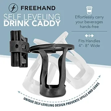 Self-Leveling Luggage Cup Holder Fits Any Suitcase Handle