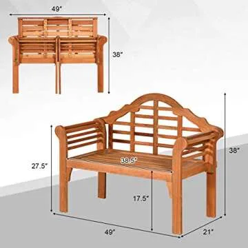 Stylish Eucalyptus Wood Folding Bench for All Outdoor Spaces