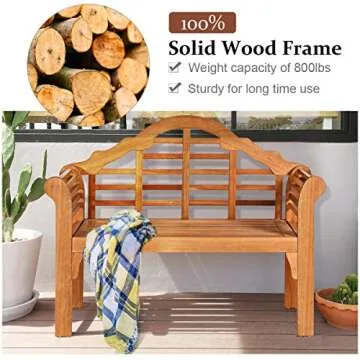 Stylish Eucalyptus Wood Folding Bench for All Outdoor Spaces