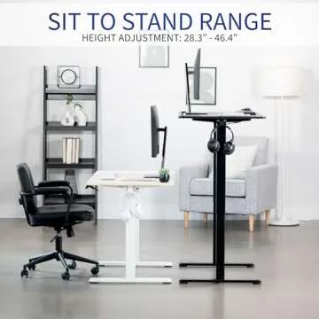 VIVO Electric Height Adjustable 44 x 24 inch Sit Stand Up Desk, Memory Controller, Light Wood Top White Frame, DESK-E144C