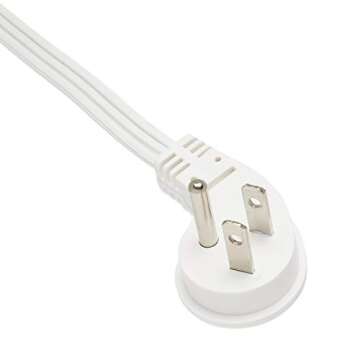 Amazon Basics 15-Foot 3-Prong Flat Plug Grounded Indoor Extension Cord with 3 Outlets - 13 Amps, 1625 Watts, 125 VAC, White