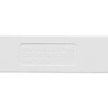 Amazon Basics 15-Foot 3-Prong Flat Plug Grounded Indoor Extension Cord with 3 Outlets - 13 Amps, 1625 Watts, 125 VAC, White