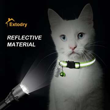 Extodry 12 Pack Reflective-Breakaway Cat Collars with Bells,Safety Buckle Kitten Collar,with Name Ta...