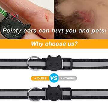 Extodry 12 Pack Reflective-Breakaway Cat Collars with Bells,Safety Buckle Kitten Collar,with Name Tag,Adjustable,Ideal for Girl Cats Male Cats,Pet Supplies,Stuff,Accessories(12 Colors & 2 ID Tags).