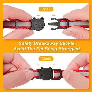 Extodry 12 Pack Reflective-Breakaway Cat Collars with Bells,Safety Buckle Kitten Collar,with Name Tag,Adjustable,Ideal for Girl Cats Male Cats,Pet Supplies,Stuff,Accessories(12 Colors & 2 ID Tags).