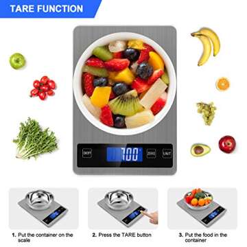 Rechargeable Digital Kitchen Scale for Accurate Cooking
