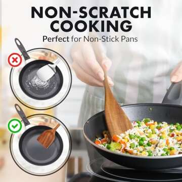 Zulay Kitchen 30-Piece Teak Wooden Utensils Set for Gift Giving