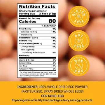 Judee's Gluten Free Whole Powdered Eggs 1.5 lbs - Gluten-Free Baking & Cooking Supplies for Breakfas...