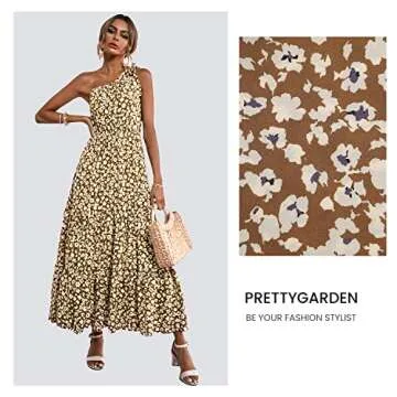 PRETTYGARDEN One Shoulder Floral Maxi Dress for Summer
