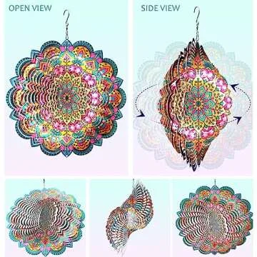 Aoedelyart 3D Stainless Steel Wind Spinner - Outdoor Gift Decoration