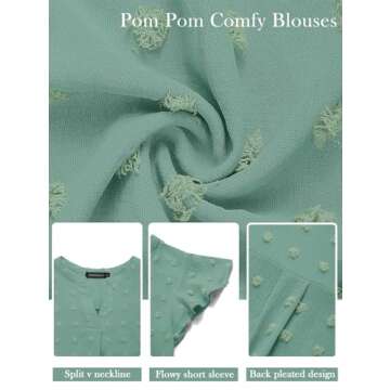 Stylish MEROKEETY Women Split V Neck Short Sleeve Blouse