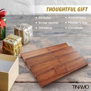 Tinamo Wood Spice Drawer Organizer - Acacia Wooden Tray Spice Racks Organizer for Cabinet Storage Shelf - 4 Tier Spice Rack Organizer for Drawer 64 Jars (Pack 8)