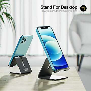 Urmust Desk Cell Phone Stand Cradle - Stylish & Functional for All Smartphones