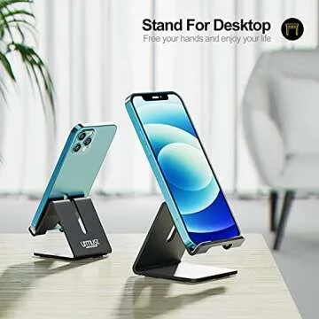 Urmust Desk Cell Phone Stand Cradle - Stylish & Functional for All Smartphones
