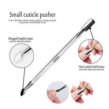 YGDZ Cuticle Pusher, 3PCS Gel Nail Polish Cuticle Remover Nail Cuticle Pusher Stainless Steel Manicure Pedicure Tools Metal Cuticle Peeler Scraper for Fingernails and Toenails