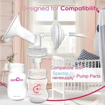 Nenesupply 24mm Flange Pump Parts Compatible w Spectra S2 S1 Breast Pumps Replacement Kit for Spectra Pump Parts S2 Parts S2 Accessories Inc Flange Duckbill Valve Backflow Protector