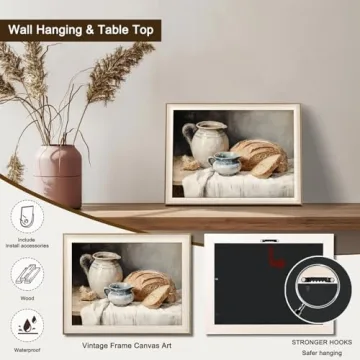 Framed Vintage Wall Art for Rustic Kitchen Decor