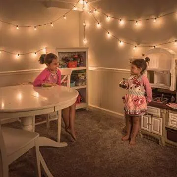 Mr Beams 5W G40 Bulb Incandescent Weatherproof Indoor/Outdoor String Lights, 100 ft, Black, Feet