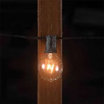 Mr Beams 5W G40 Bulb Incandescent Weatherproof Indoor/Outdoor String Lights, 100 ft, Black, Feet