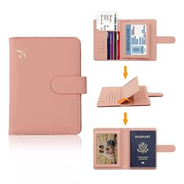 Melsbrinna Rfid Passport Holder for Travel women/Men, Cute Passport Wallet Rfid Blocking Card Slots,...
