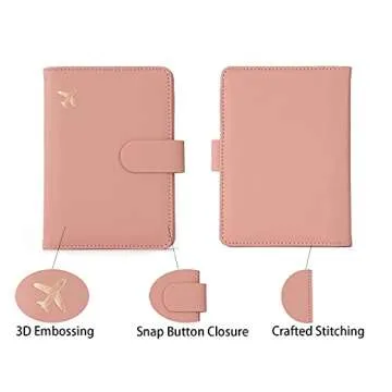 Melsbrinna Rfid Passport Holder for Travel women/Men, Cute Passport Wallet Rfid Blocking Card Slots, Rfid Passport Cover/CaseTravel Wallet, Passport Book Holder (1, Pink)