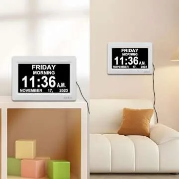 SSYA Digital Calendar Alarm Clock for Seniors with Clear Display