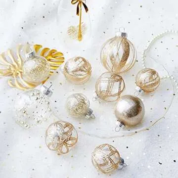 Champagne Christmas Ball Ornaments for Festive Decor