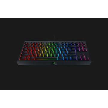 Razer BlackWidow TE Chroma v2 TKL Tenkeyless Mechanical Gaming Keyboard: Orange Key Switches, Tactile & Silent, Chroma RGB Lighting, Magnetic Wrist Rest, Programmable Macros, Classic Black