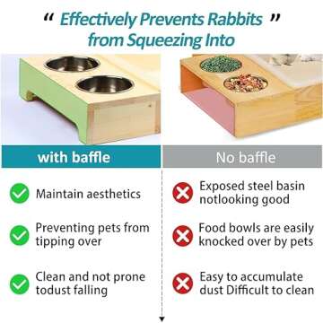 MOBYKE 3 in 1 Rabbit Hay Feeder with Litter Box, Wood, Mess Proof, for Guinea Pig, Chinchillas, Hamster, Dwarf Rabbit