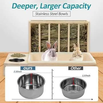 MOBYKE 3 in 1 Hay Feeder for Bunnies & Small Pets