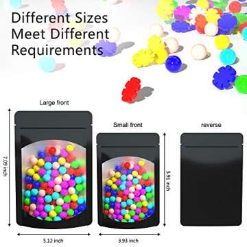 100 Pieces Resealable Bags, POWOBEST Smell Proof Bag Foil Pouch Bag with Clear Window for Daily Life...