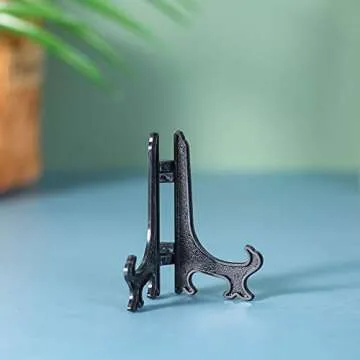 Artliving 3 Inch Black 12pcs/Set Plastic Easels Plate Display Stands Picture Frame Stand Holder