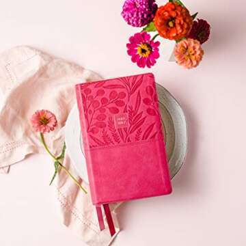 NKJV, End-of-Verse Reference Bible, Personal Size Large Print, Leathersoft, Pink, Red Letter, Comfort Print: Holy Bible, New King James Version