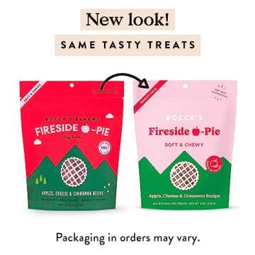 Bocce's Bakery Fireside Apple Pie Treats for Dogs, Wheat-Free Everyday Dog Treats, Made with Real In...