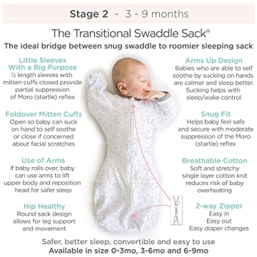 Arms Up Transitional Swaddle Sack for Babies 3-6 Months