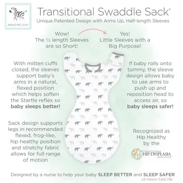 Arms Up Transitional Swaddle Sack for Babies 3-6 Months