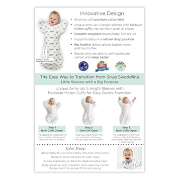 Arms Up Transitional Swaddle Sack for Babies 3-6 Months