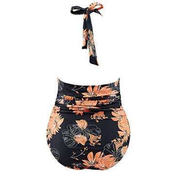 B2prity Women's Slimming One Piece Swimsuits Tummy Control Bathing Suit Halter Swimwear for Big Busted Curvy Woman