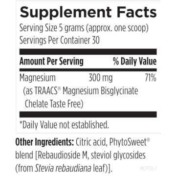 Magnesium Glycinate Powder - 300mg Chelated Magnesium Supplement
