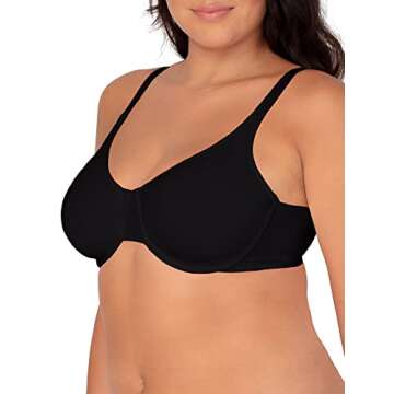 Fruit of the Loom Women's Unlined Underwire Bra-Cotton & Spandex Blend for Natural Shape and Flexibility, Black HUE/Sand/White 86CK, 38D