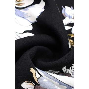 BROVAVE Womens Summer Casual Short Sleeve Floral Print Bohemian V Neck Flowy Maxi Dress with Slit (Blue, s)