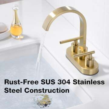 TRUSTMI Gold Bathroom Faucet with 360° Swivel Spout