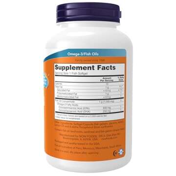 NOW Foods Supplements, Ultra Omega-3, 500 EPA and 250 DHA, Cardiovascular Support*, 180-Fish Gelatin...